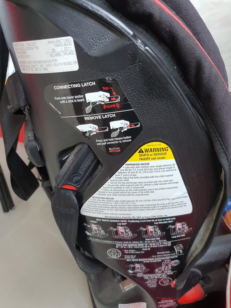 Britax frontier 85 booster mode top