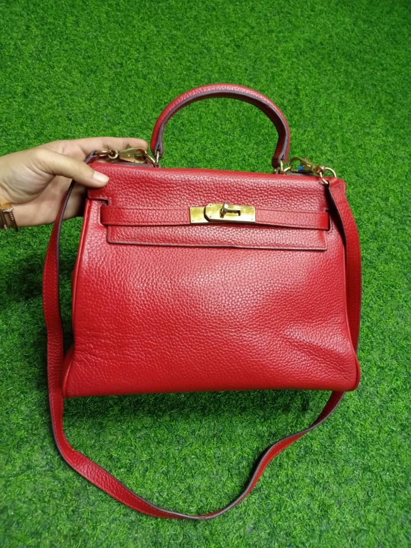 BUNDLE ITEM - HERMES KELLY RED TWO WAY LEATHER BAG, Women's Fashion, Bags &  Wallets, Tote Bags on Carousell