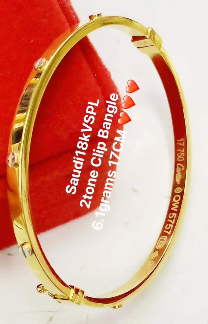 17cm Cartier Clip Lock 18k saudi gold, Women's Fashion, Jewelry