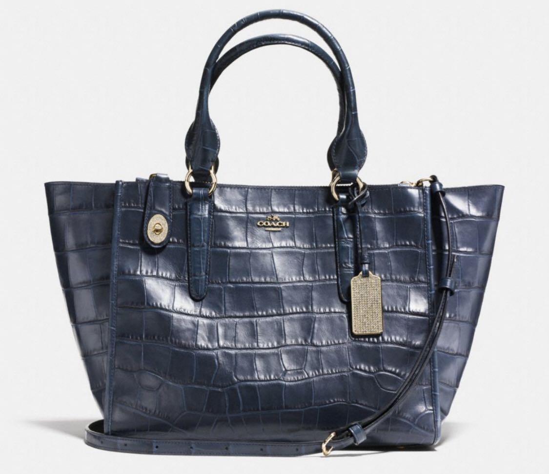 Authentic Coach Crosby Carryall in Croc Embossed Leather Handbag, Women ...