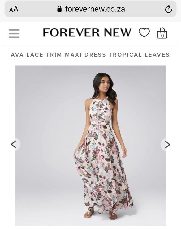 FOREVER NEW Ava Lace Trim Maxi Dress Women s Fashion Dresses Sets Dresses on Carousell