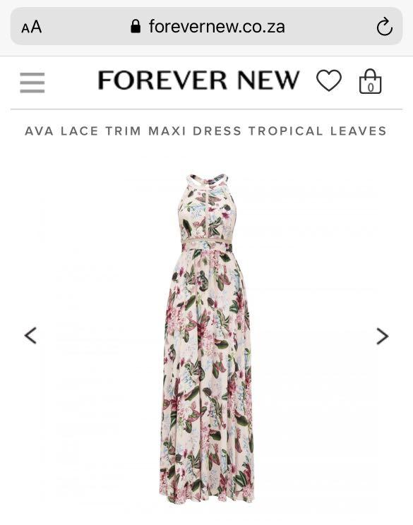 FOREVER NEW Ava Lace Trim Maxi Dress Women s Fashion Dresses Sets Dresses on Carousell