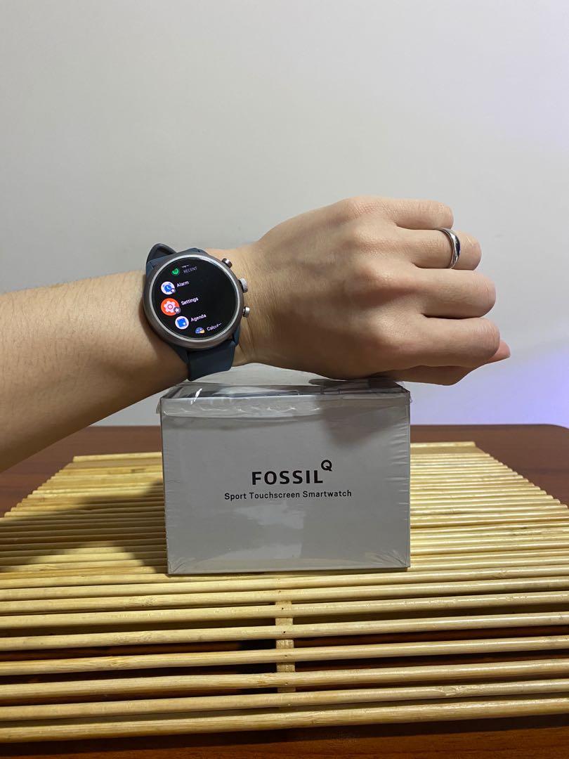 Fossil sport smartwatch 43mm blue silicone best sale