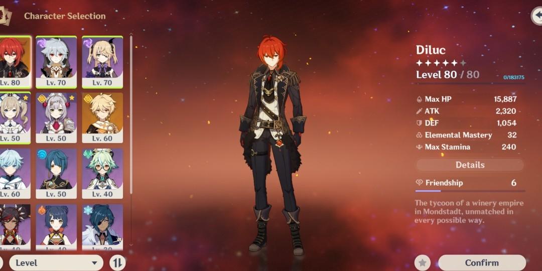 Genshin Impact Account Ar 41 Solo Diluc Standard Banner And Event Banner Almost Pity Video Gaming Video Games Xbox On Carousell