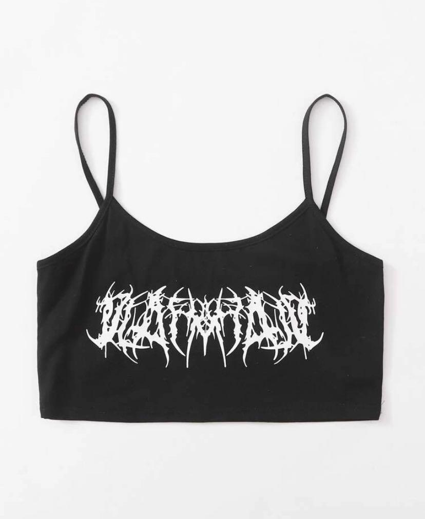 Grunge Emo Gothic Graphic Print Cami Crop Top Women S Fashion Clothes Tops On Carousell