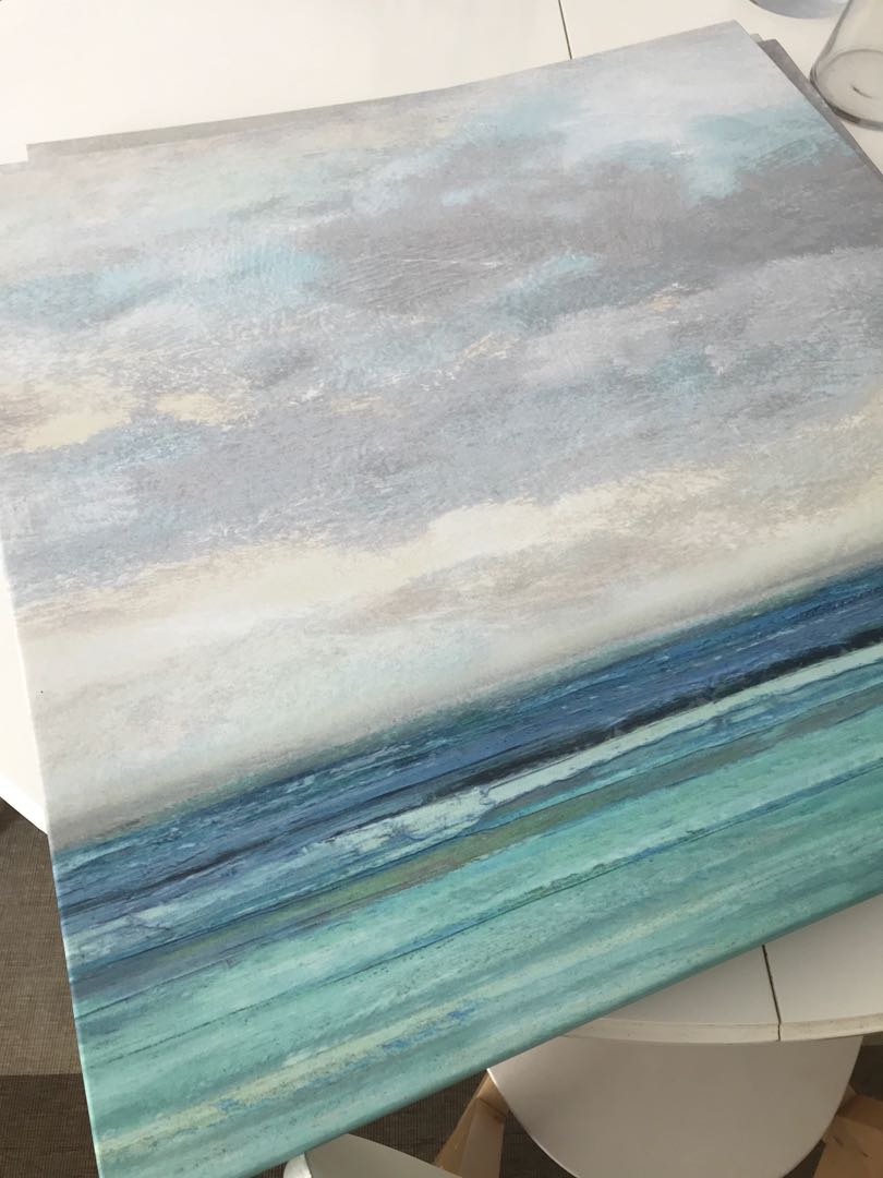 Ikea beach painting set of 3, Furniture & Home Living, Furniture, Other Home Furniture on Carousell