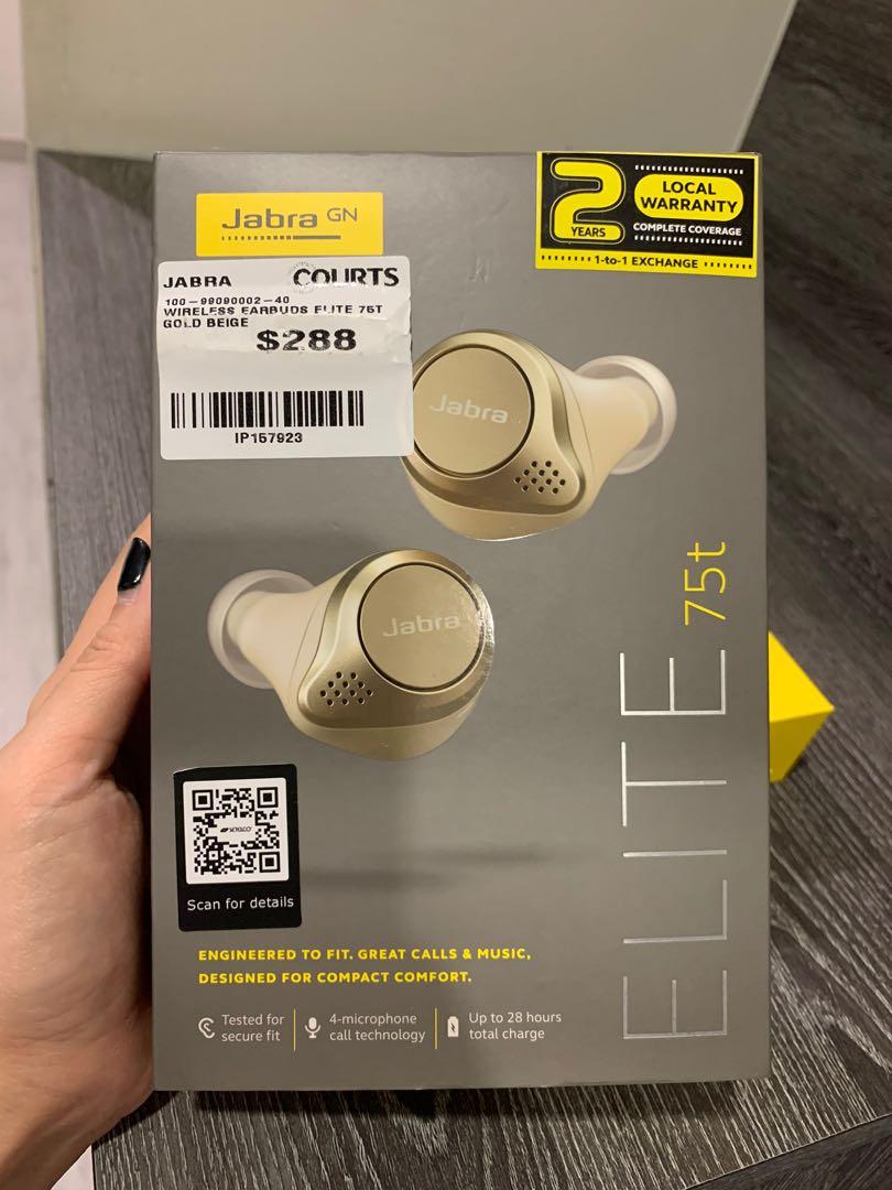 Jabra earbuds elite 75t gold beige Audio Earphones on Carousell