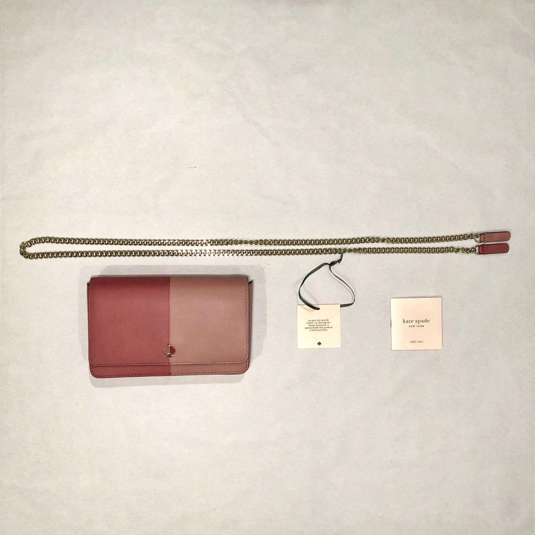 Kate spade nicola bicolor chain wallet on sale