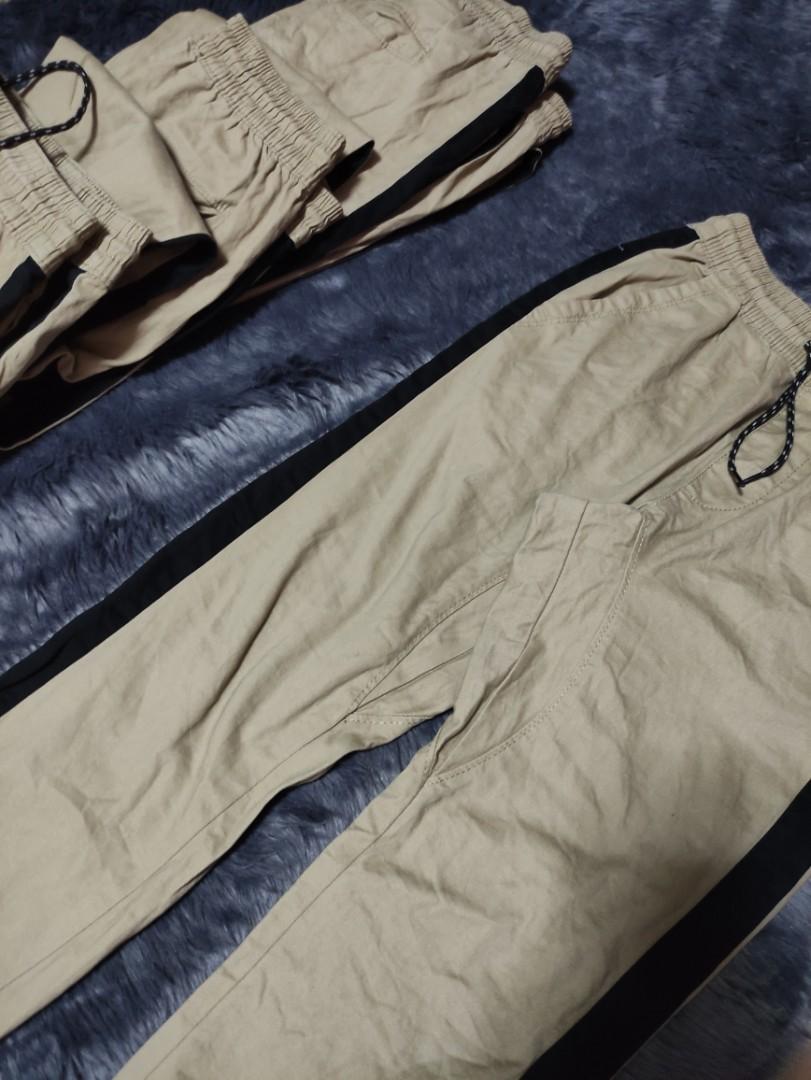 black khaki jogger pants