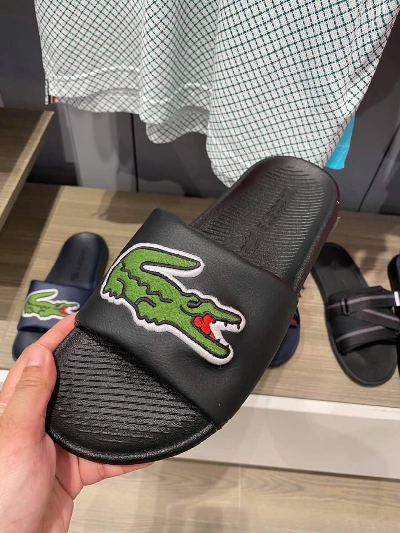 Lacoste big top logo slides