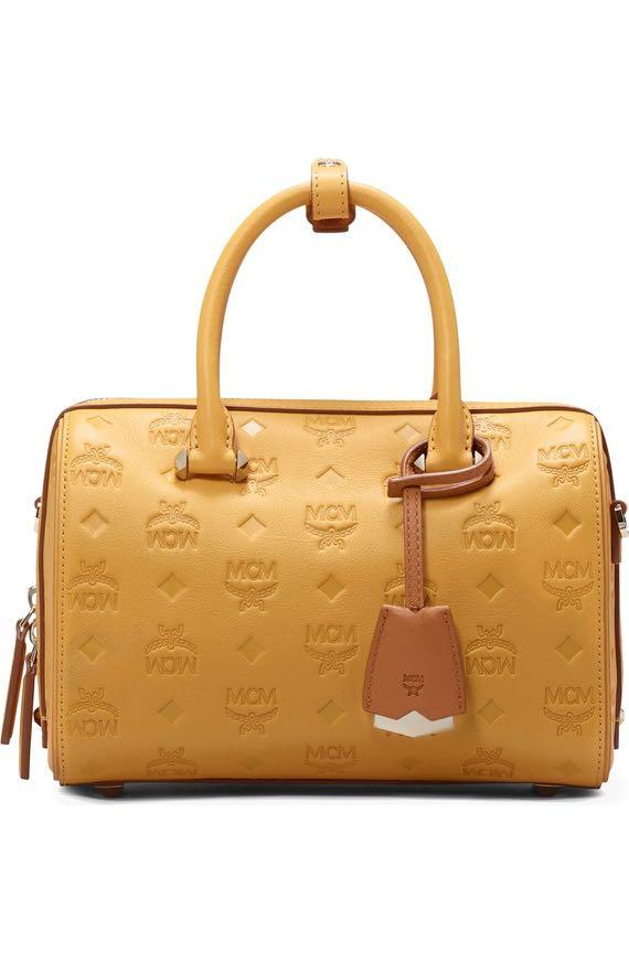 Mcm essential tote in on sale monogram leather