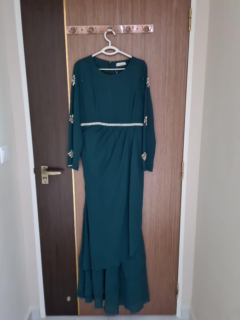 sachin and babi light blue dress Alfaro Jubah Abaya Nida Fabric  Exclusive Floral Embroidered Muslimah Dress