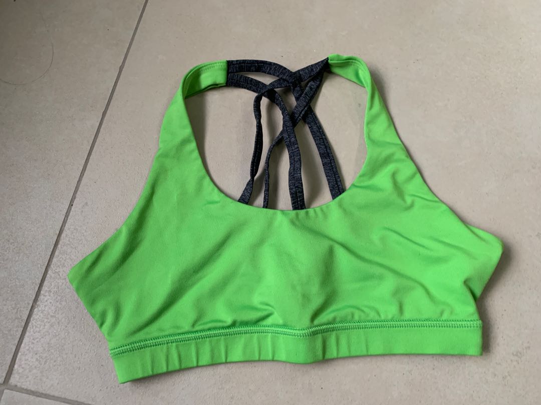 neon green sports bra