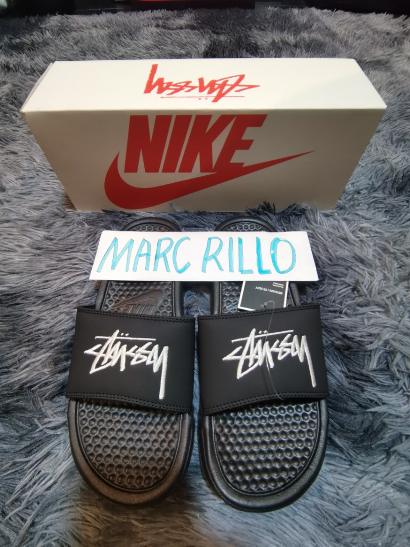 nike stussy flip flops