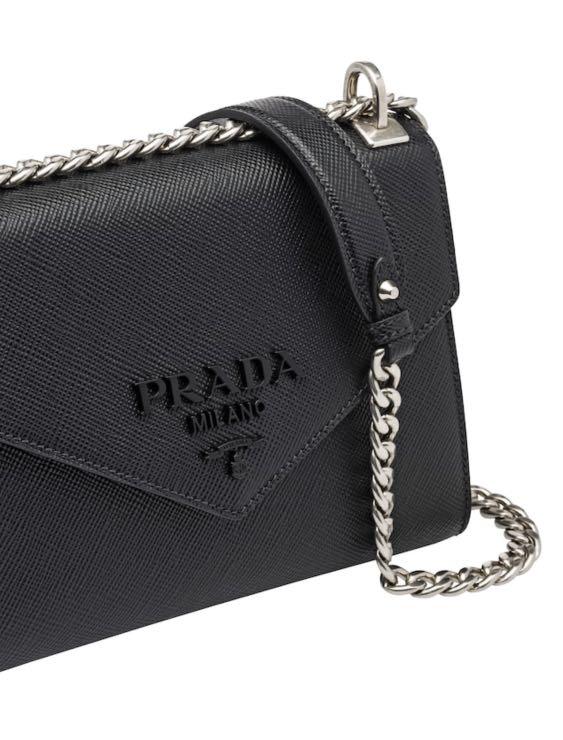 🍀$3500 PRADA Monochrome Small Saffiano Leather Bag Light Blue
