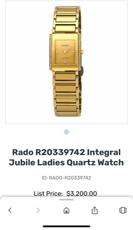 Rado jubile best sale gold watch price