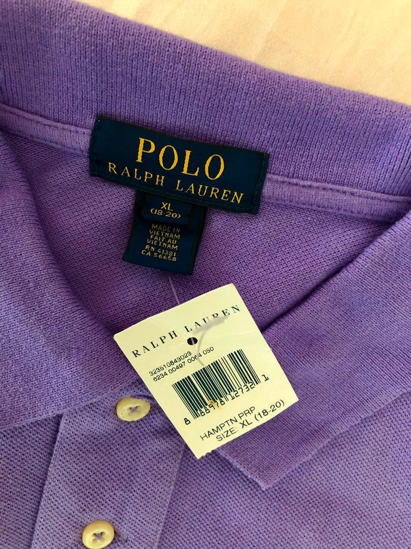 Ralph Lauren Boys Polo Shirt Hampton Purple Men s Fashion Tops
