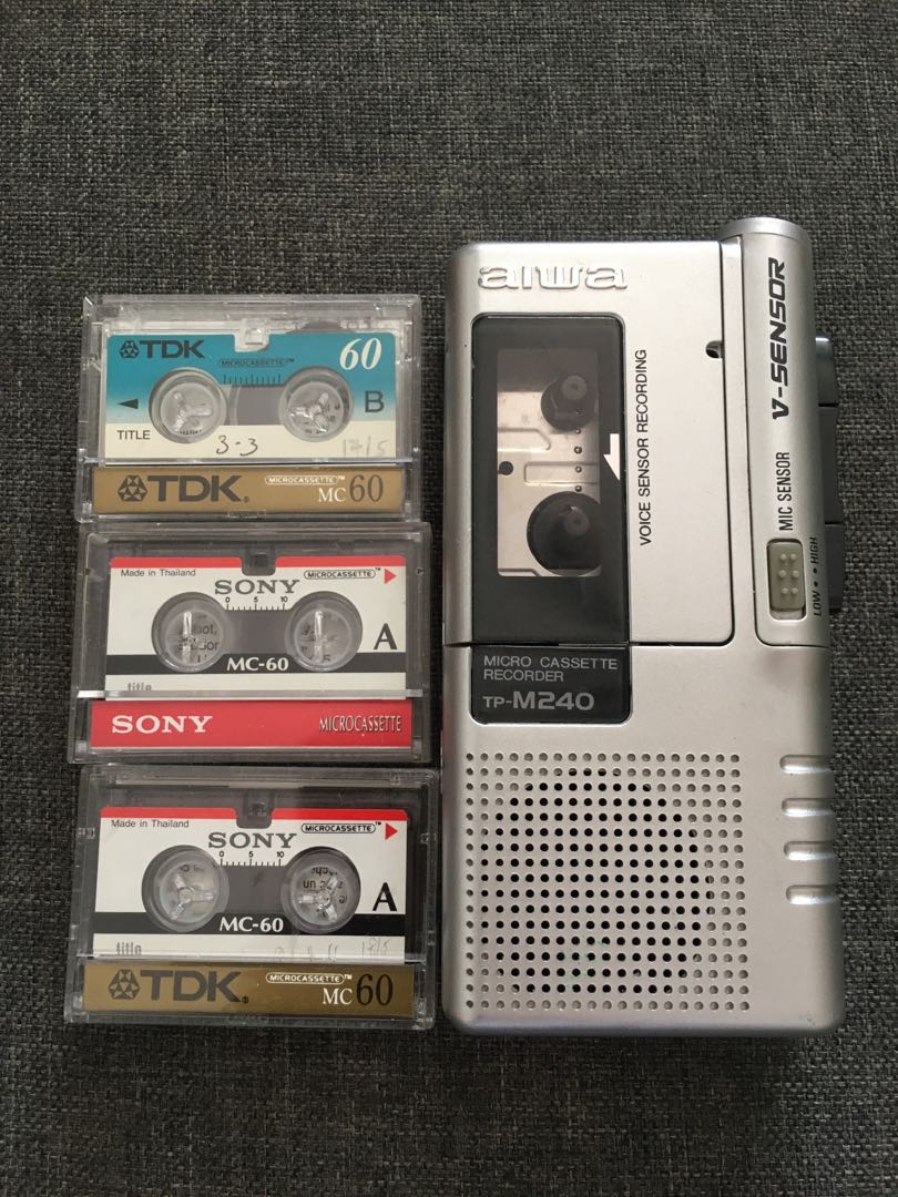 Voice Recorder (old school) + 6 cassette, Audio, Voice Recorders on