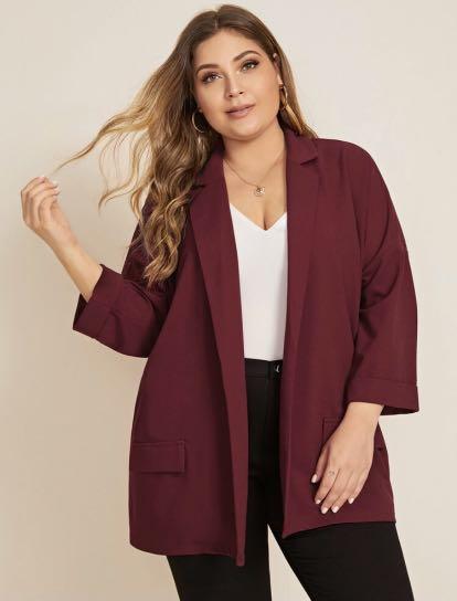 Red sales oversized blazer
