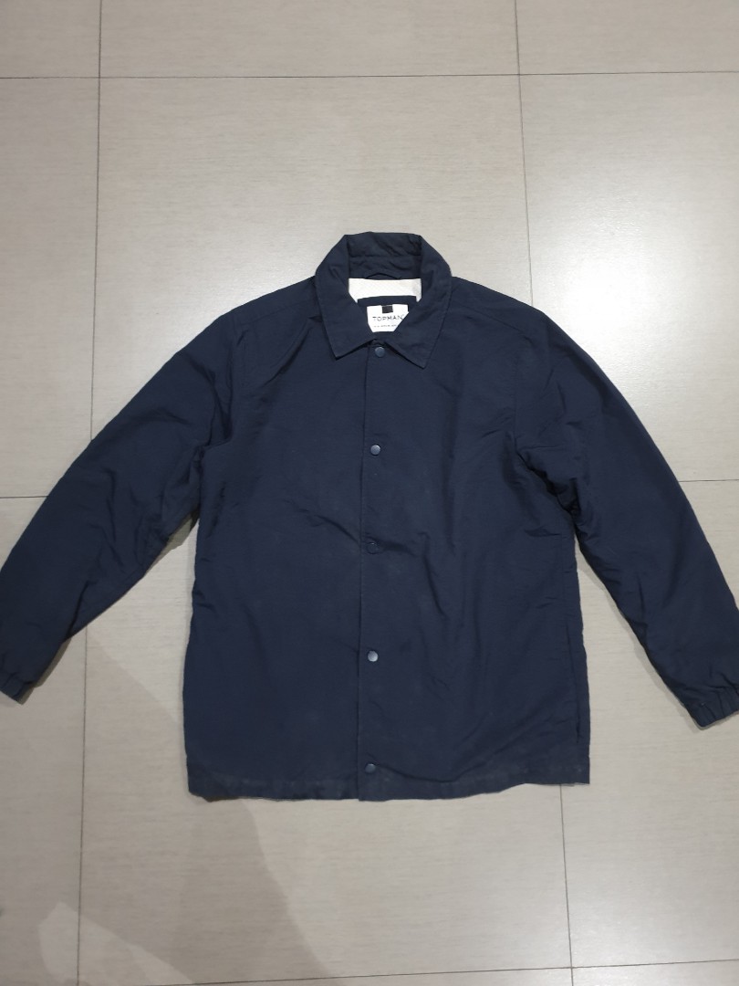 Coach jacket cheap navy blue