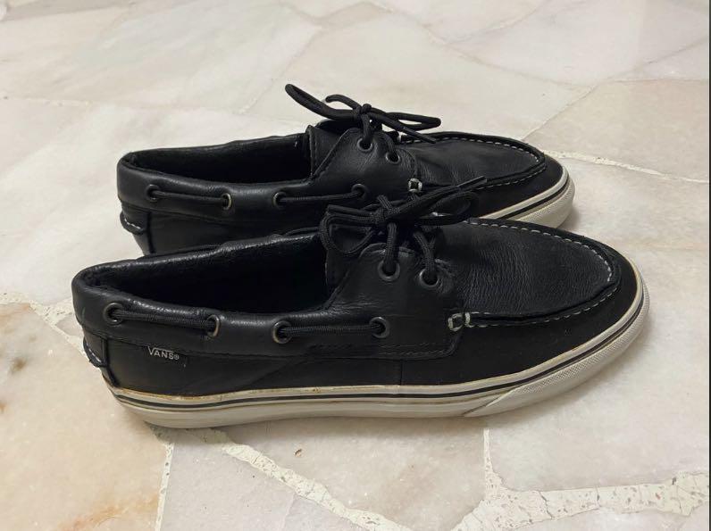 Vans boat shoes black sales