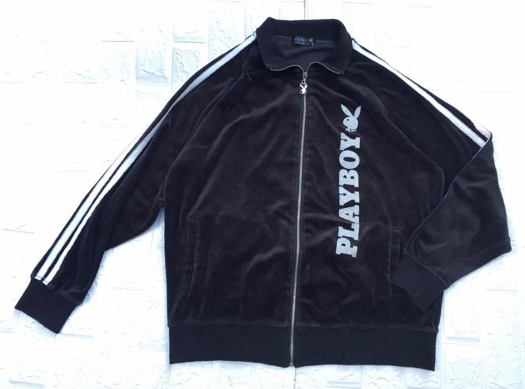 Vintage 90s Playboy Velour Track jacket Men s Fashion Coats
