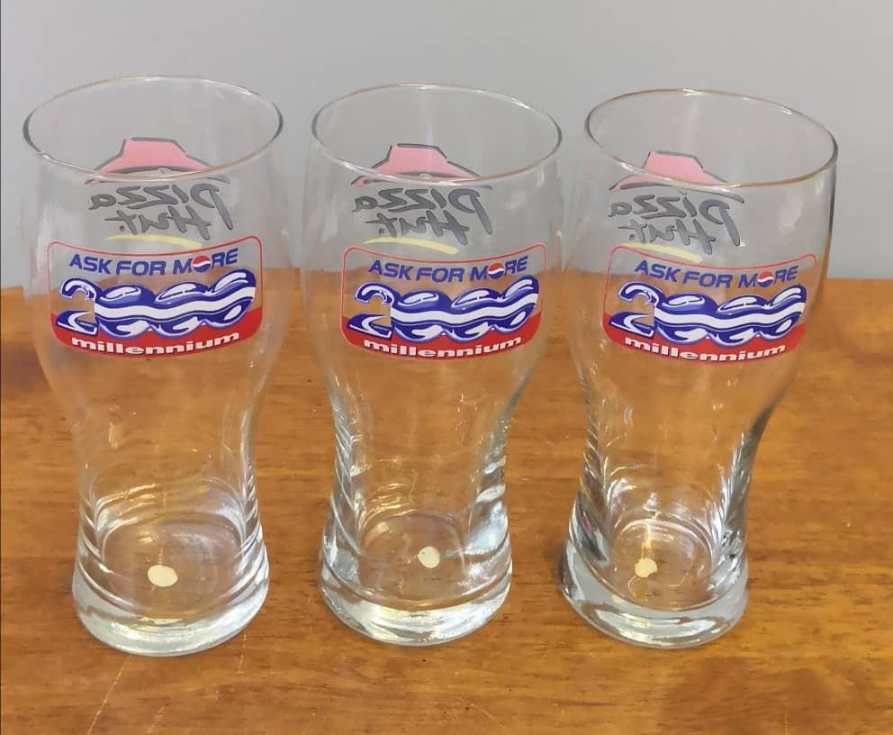 Vintage Pizza Hut Pepsi Millennium 2000 glass cup, Hobbies & Toys ...