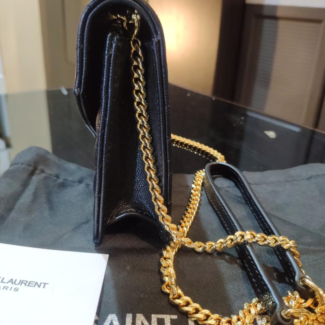 YSL Grain De Poudre Matelasse Chevron Monogram Envelope woc bag, Luxury,  Bags & Wallets on Carousell
