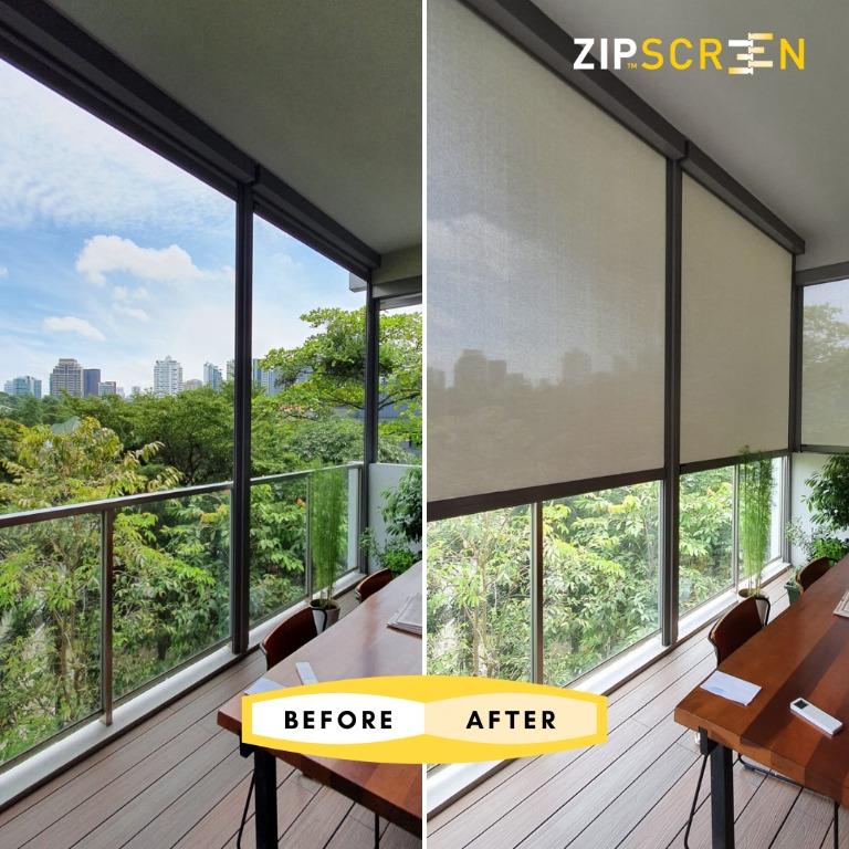 ZipScreen Motorised Outdoor Blinds, Furniture & Home Living, Home Decor