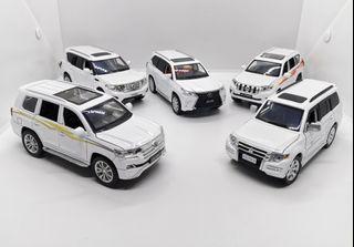1/32 Diecast Scale Models Land Cruiser LC200, Mitsubishi Pajero, Nissan Patrol Royale Y62, Lexus LX570, Toyota Prado