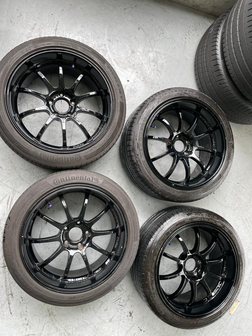 Original Advan RS-D 18” Rims with tyres, Car Accessories, Tyres & Rims ...