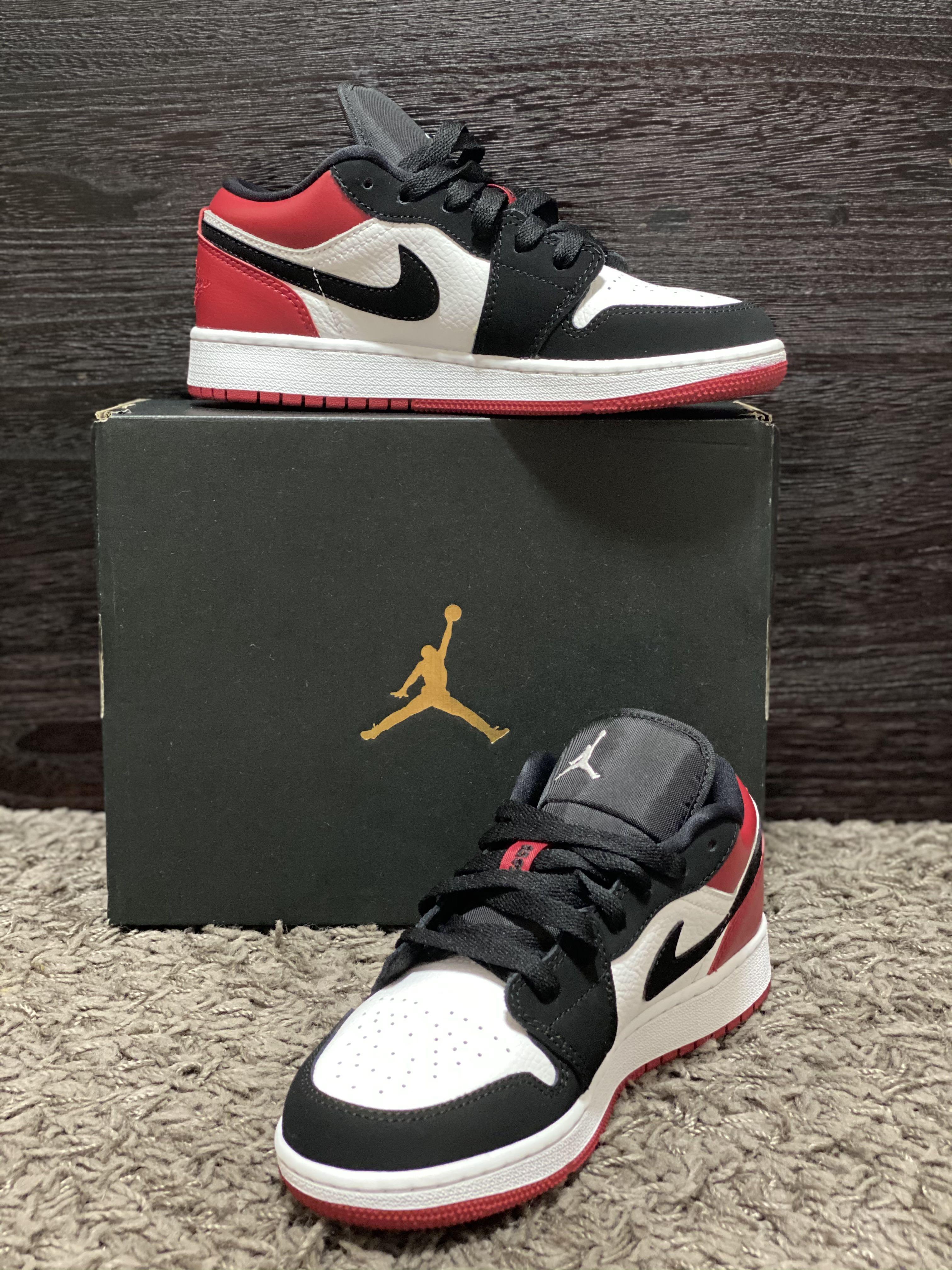 air jordan 1 low gs black toe