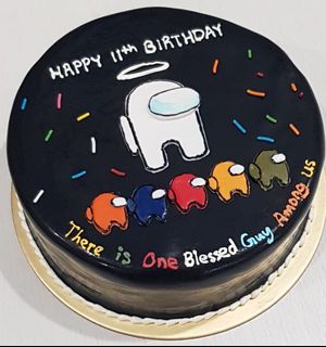Among Us cake, Food & Drinks, Baked Goods on Carousell