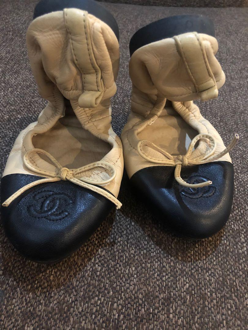 Chanel foldable flats discount