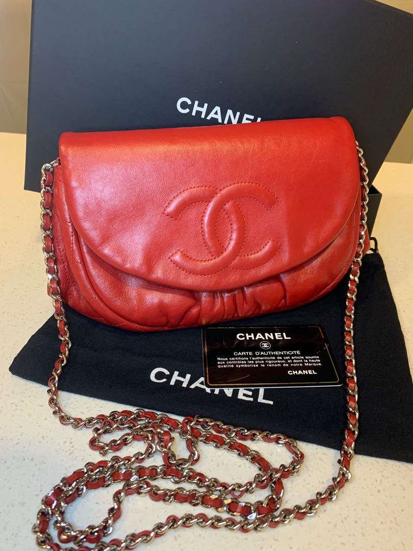 Chanel half moon wallet on chain woc, Luxury, Bags & Wallets on Carousell