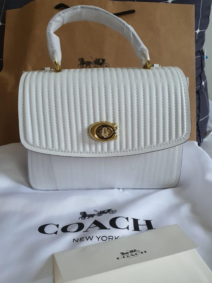 Coach parker top handle white clearance