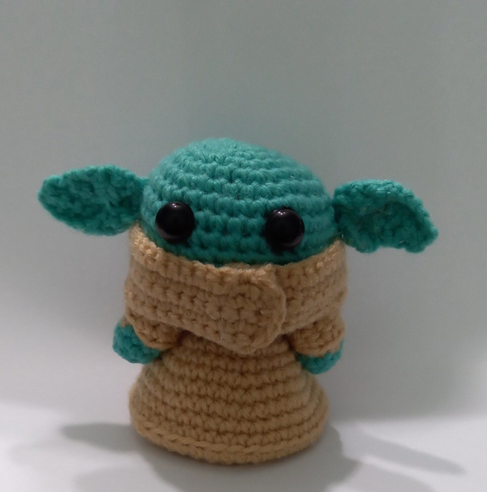 crochet baby yoda keychain ( type 1 ), Hobbies & Toys, Stationery