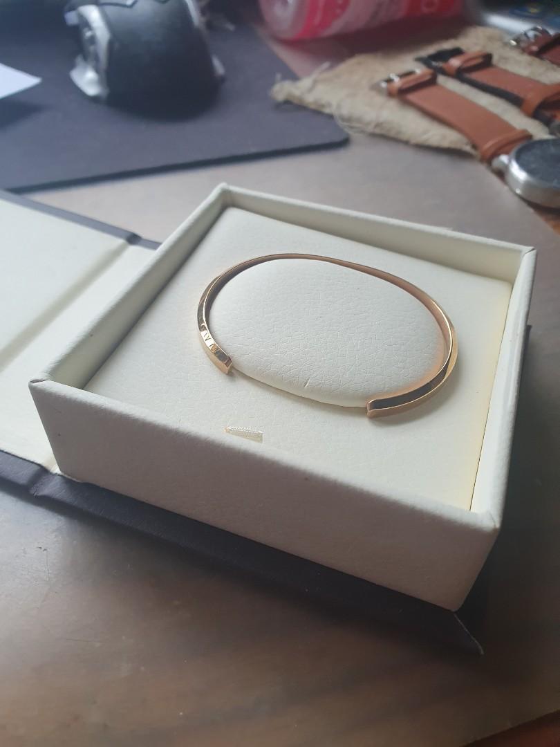 Daniel Wellington cuff bracelet rose gold small Men s Fashion