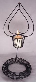 Decorative Tins and Wires Candle Holders with Glass Ornaments for Wedding Decor and Home Decor Candle Centerpiece Accent