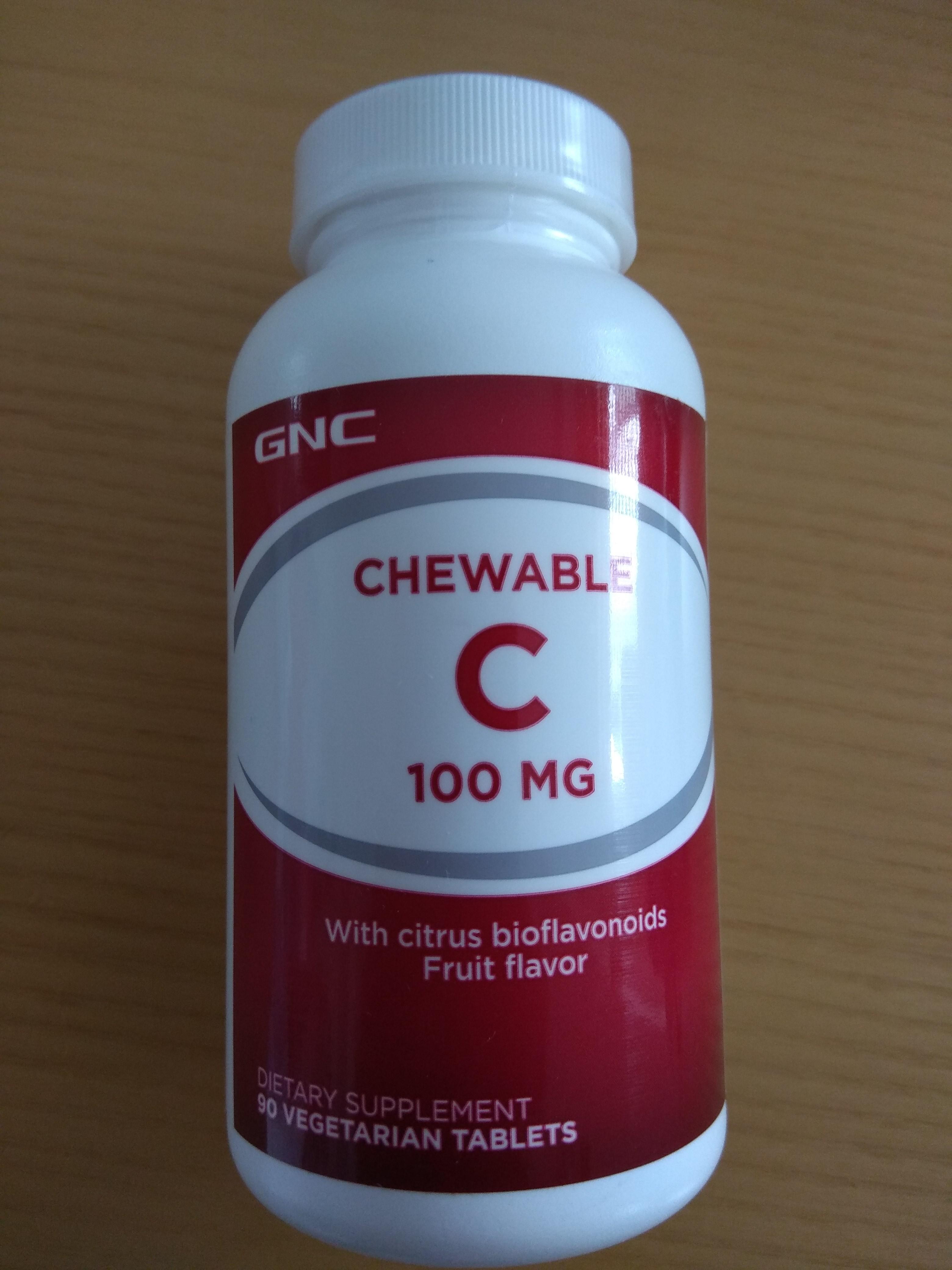 GNC chewable vitamin C 100mg, Health & Nutrition, Health Supplements