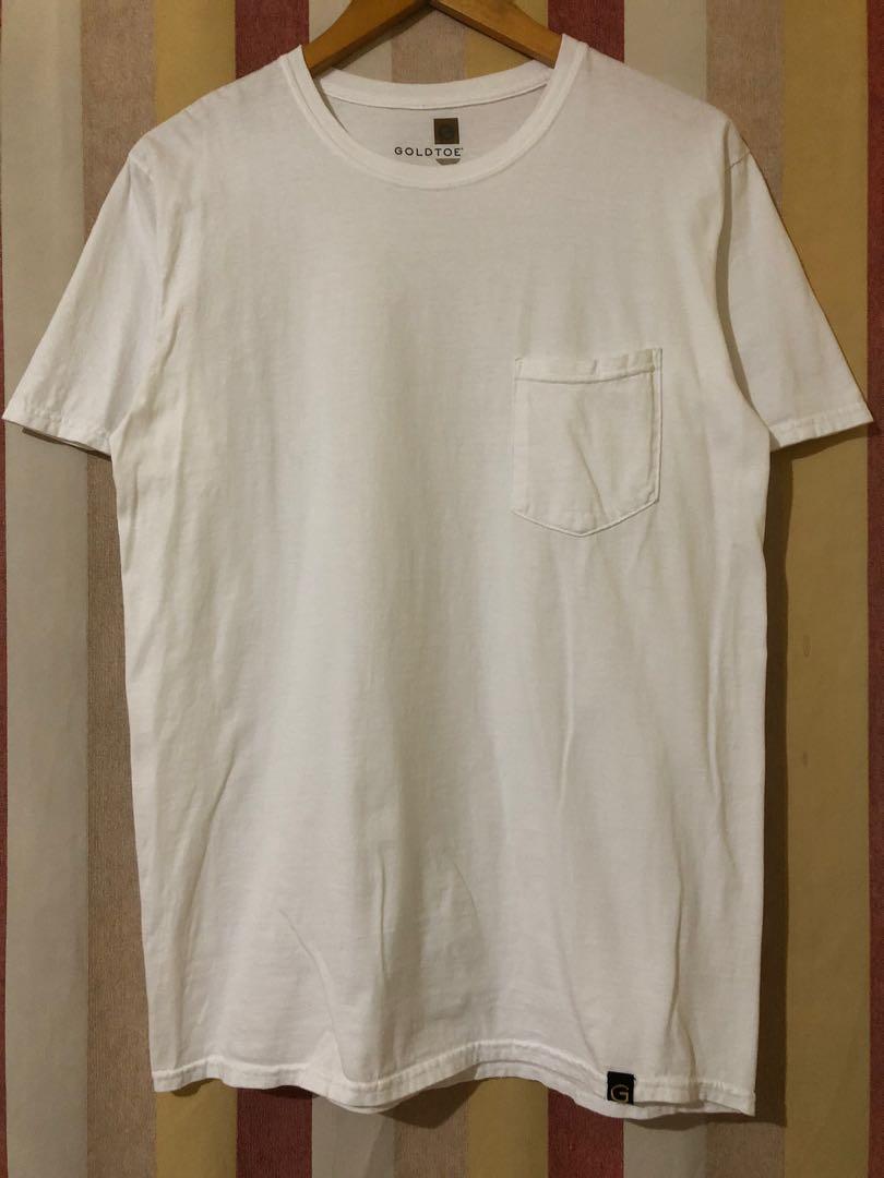 Goldtoe Plain White Pocket Tee, Men's 