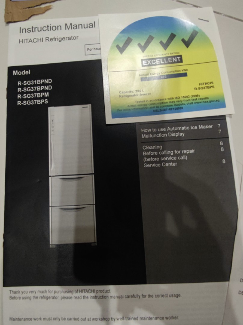 Hitachi fridge Motor Warranty till 2024, TV & Home Appliances, Kitchen