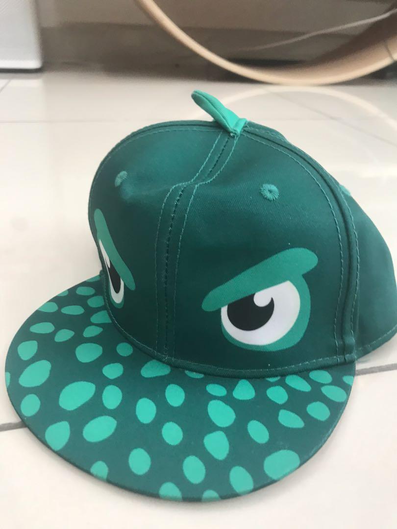 H M kids cap 100 cotton green dinosaur elegance New Babies