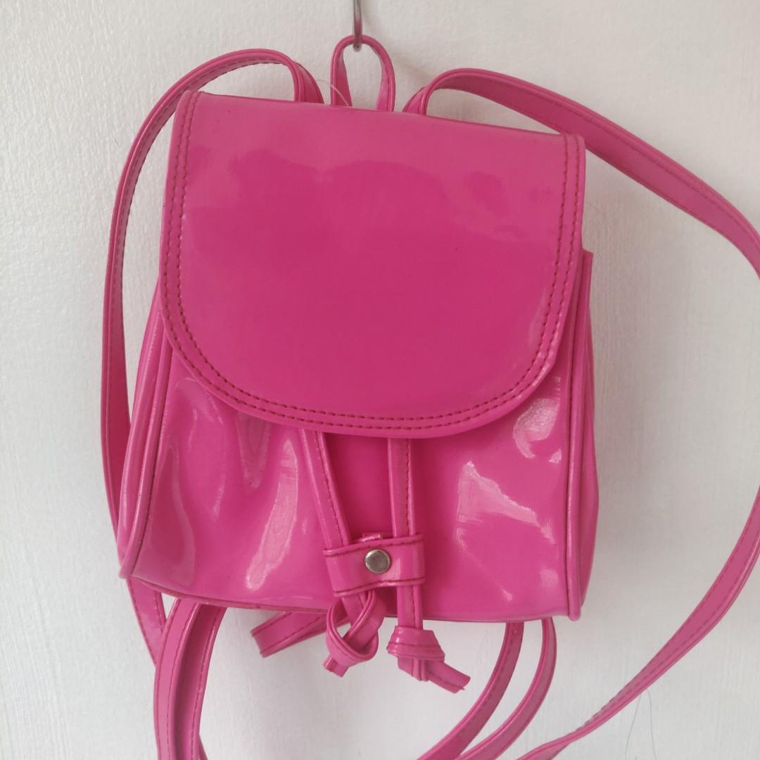 Hot pink top mini backpack