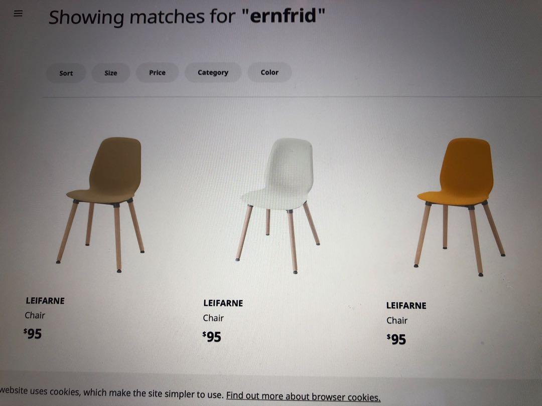 40 off 1 yr old ikea leifarne ernfrid dining chairs furniture home living furniture chairs on carousell