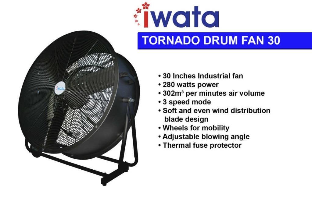 IWATA TORNADO (26, 30, 36, 42) Industrial Drum Fans, TV & Home