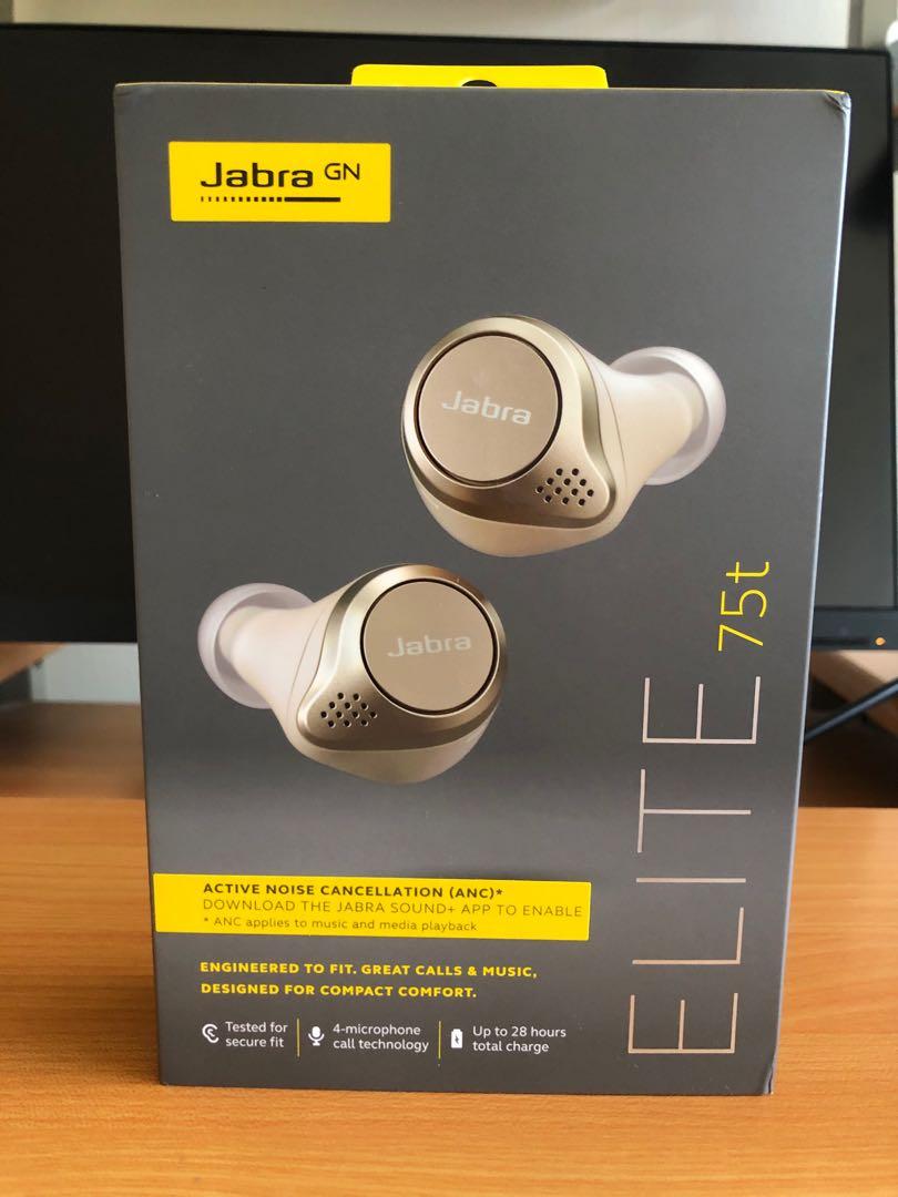 Jabra Elite Active 75t Beige Gold Audio Headphones Headsets