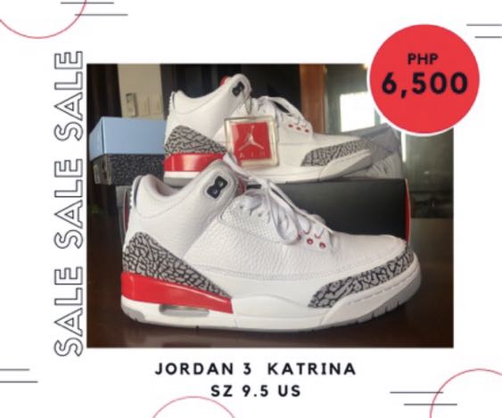 Jordan 3 Katrina Men s Fashion Footwear Sneakers on Carousell