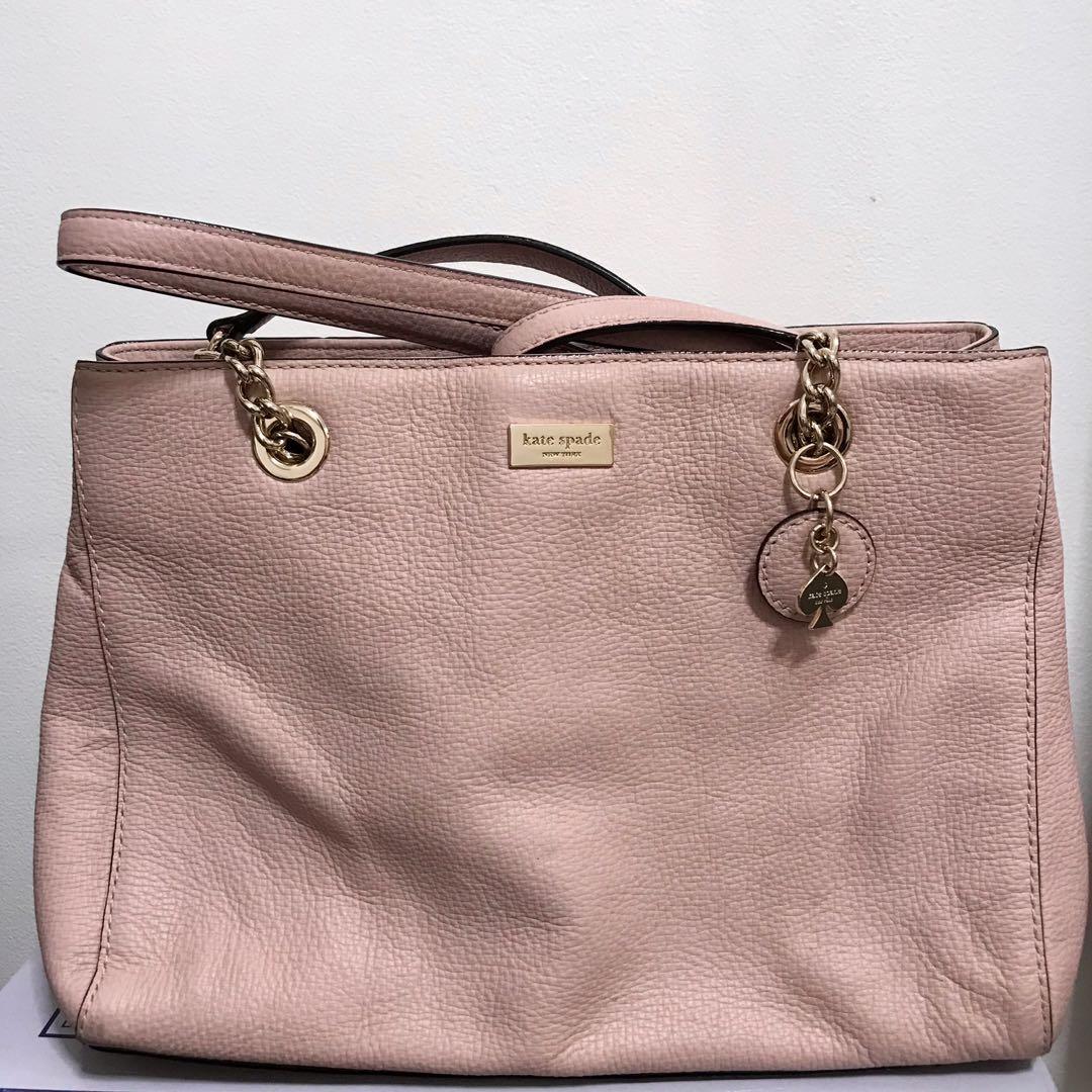 Kate Spade Pink Bag with Chain Straps, Luxury, Bags & Wallets on Carousell