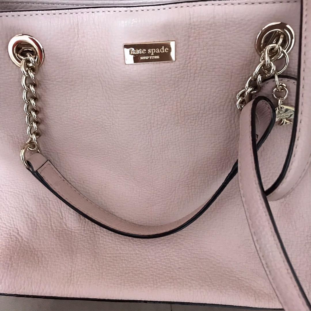 Kate Spade Pink Bag with Chain Straps, Luxury, Bags & Wallets on Carousell